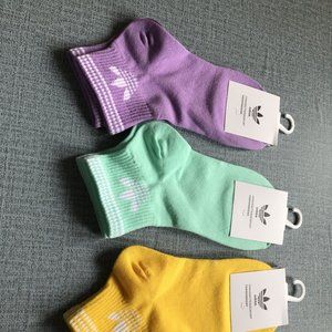 Adidas purple green yellow socks